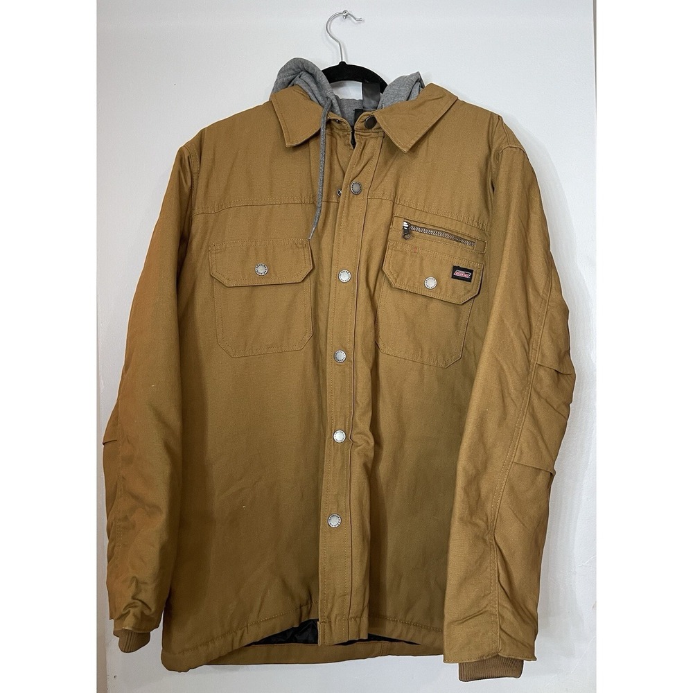 Dickies‎ Jacket Men Large Canvas Quilt Lined Hooded Chore Work Barn Coat